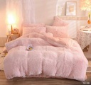 Drap fourrure ensemble Rose