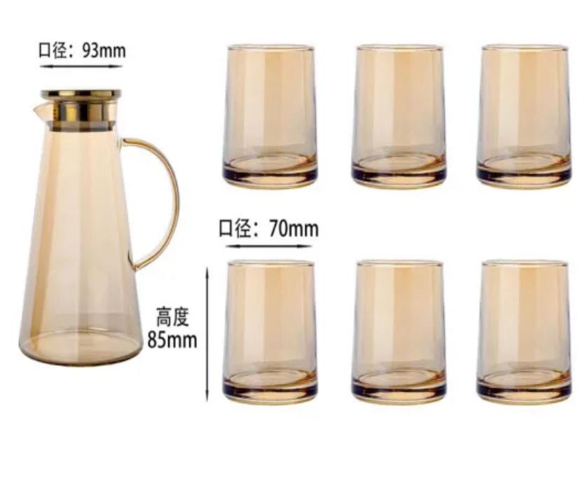Carafe  Lux gold  6 verres sans poignée
