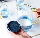 Carafe Théière lux dégradée + 4 verres (bleu)
