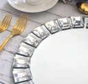Assiette de Charge en miroir+cristal  