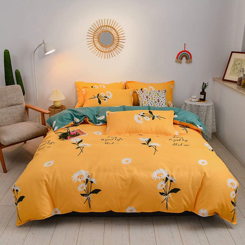 Ensemble drap en coton quatre pièces pour lit de 1m80