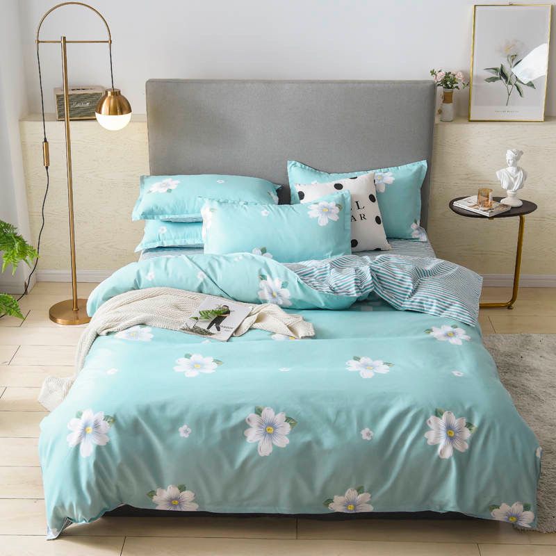 Ensemble drap en coton pour lit de 2,0 mètres quatre pièces 