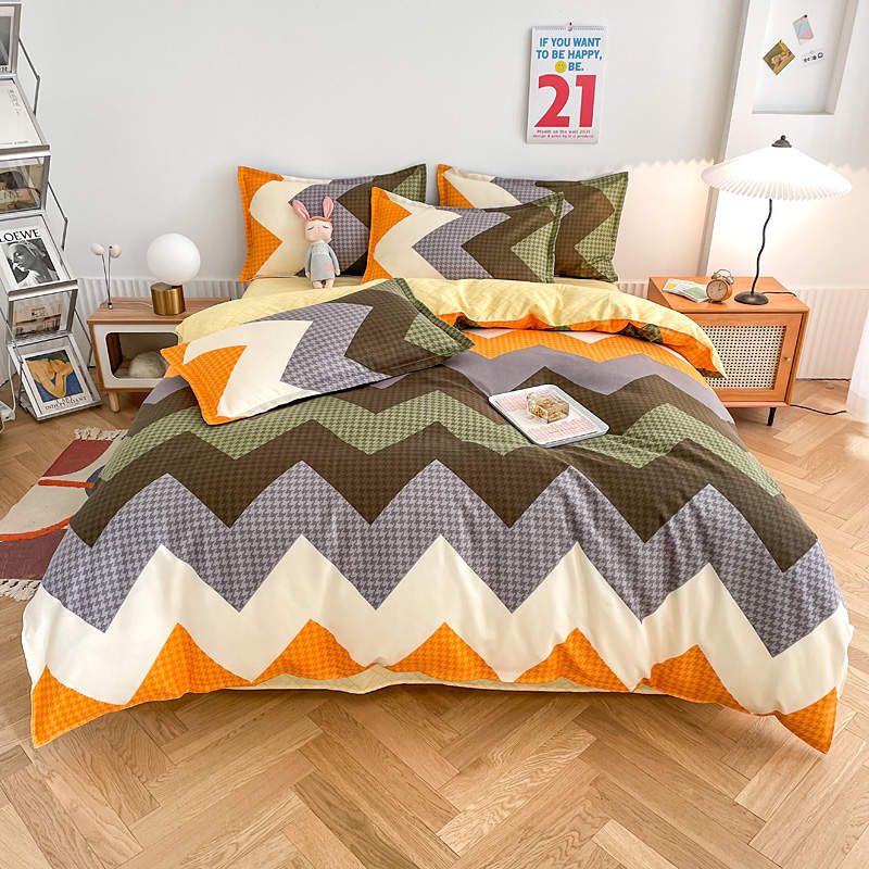 Ensemble drap en coton pour lit de 2,0 mètres quatre pièces 