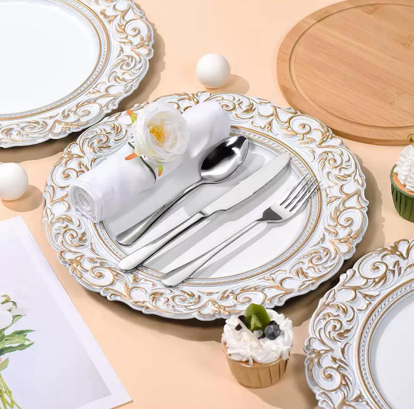 Assiettes de présentation en acrylique métallisé 