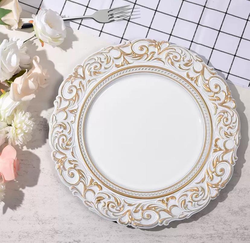 Assiettes de présentation en acrylique métallisé 