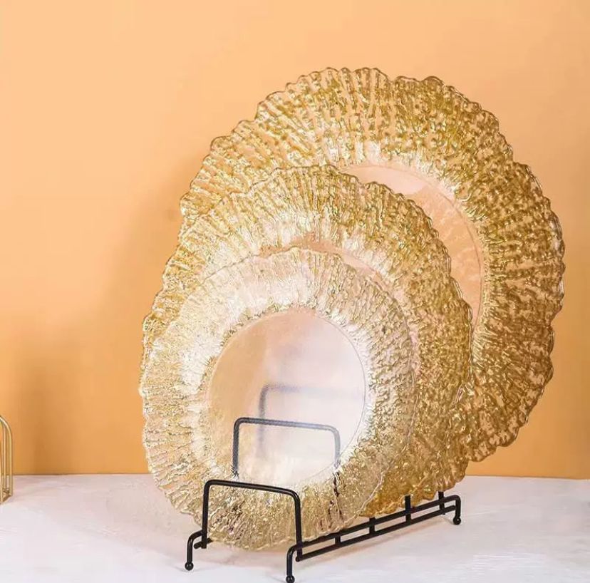 Assiettes de présentation en acrylique métallisé 