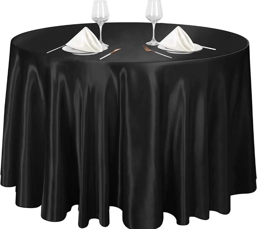 Grandes Nappes Rondes en Satin Lisse, Hôtel, Restaurant, Bonne Qualité (Diamètre 2m28)