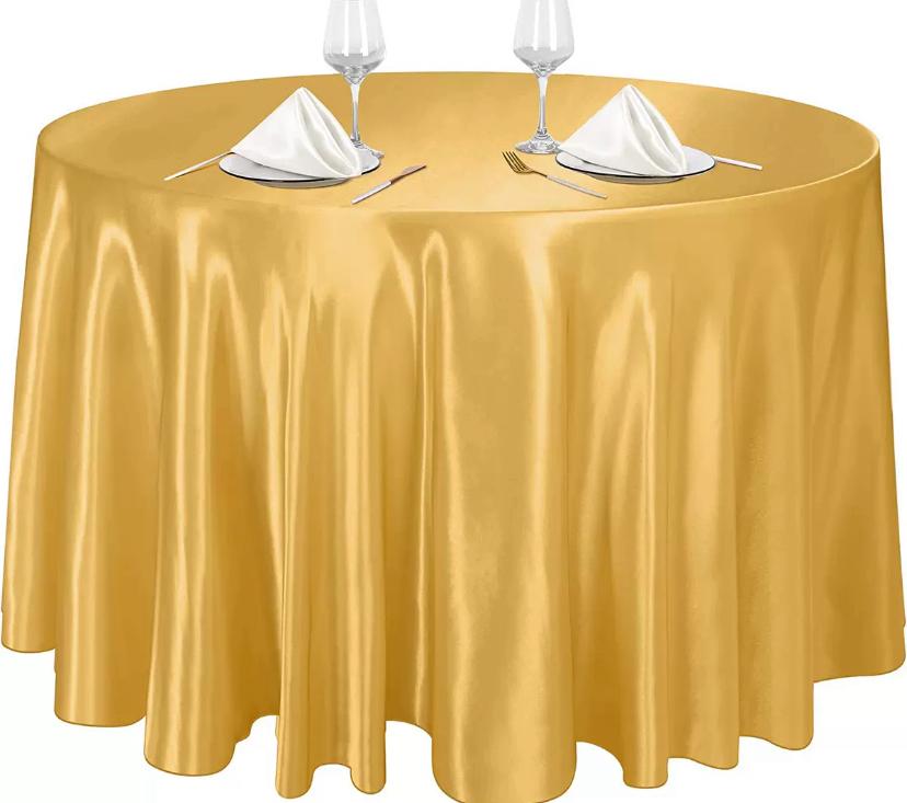Grandes Nappes Rondes en Satin Lisse, Hôtel, Restaurant, Bonne Qualité (Diamètre 2m28)