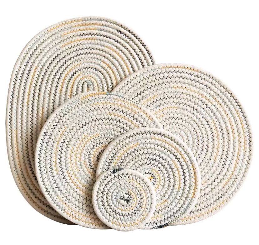 Lot De 6 Sets De Table Ronds Tissés Ronds (11cm)