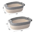 Panier de rangement mulfonctions, pour cosmétique en corde tissée Lot de 2 paniers (pm+gm) 