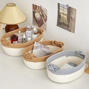 Panier de rangement mulfonctions, pour cosmétique en corde tissée Lot de 2 paniers (pm+gm) 