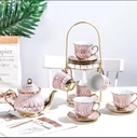 cafetière plaquée titane 13 têtes, tasse et soucoupe, ensemble tasse à café et théière européenne sans présentoir  