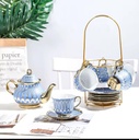 cafetière plaquée titane 13 têtes, tasse et soucoupe, ensemble tasse à café et théière européenne sans présentoir  