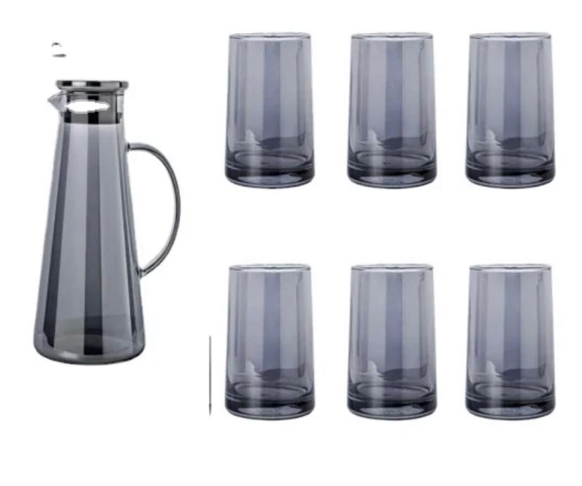 Carafe  Lux gold ou silver 
+ 6 verres sans manche 
