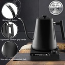 Bouilloire a Eau, Cafe, a col de Cygne électrique en acier inoxidable reglable 1200w  1 L