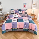 Ensemble drap en coton quatre pièces pour lit de 1m80
