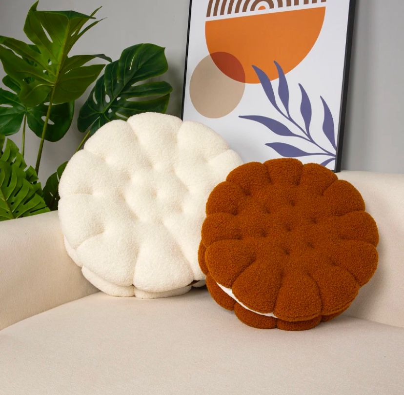 Coussin rond en forme de biscuit 37cm 
