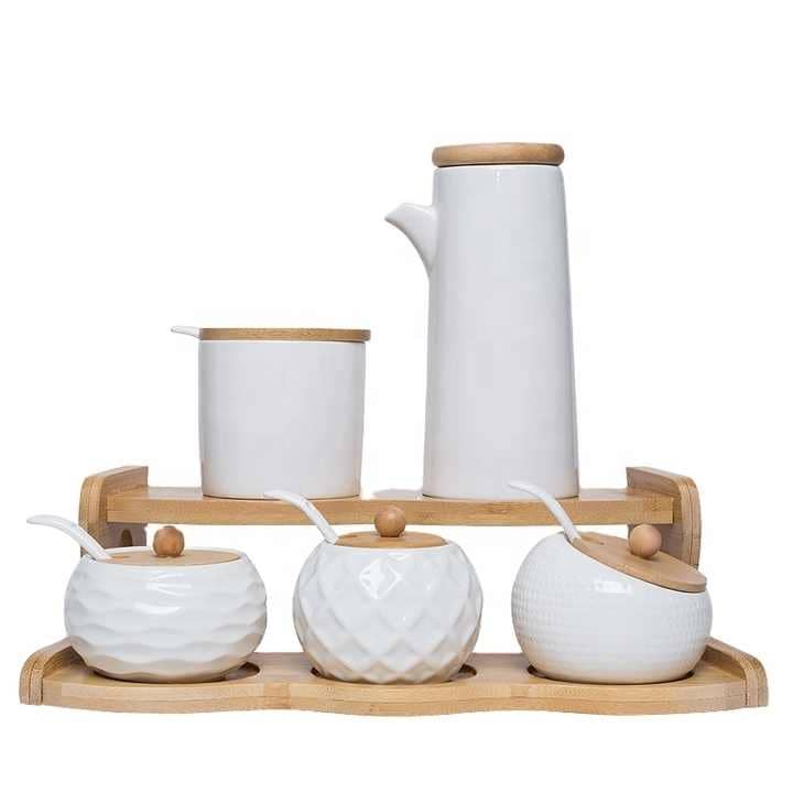 Support en bois + récipient liquide et 4 récipient poudre