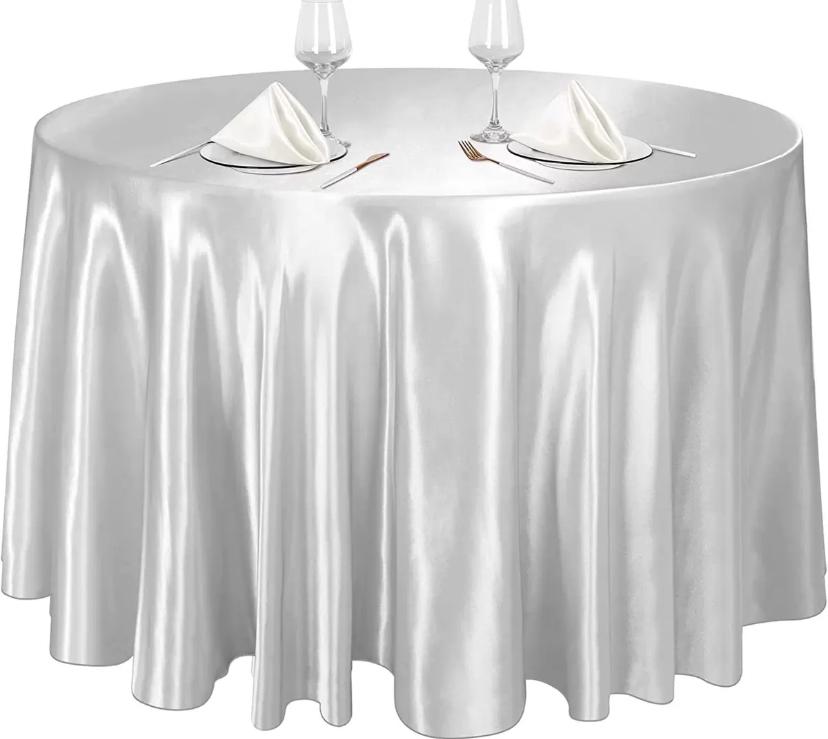 Grandes Nappes Rondes en Satin Lisse, Hôtel, Restaurant, Bonne Qualité (Diamètre 1m45)