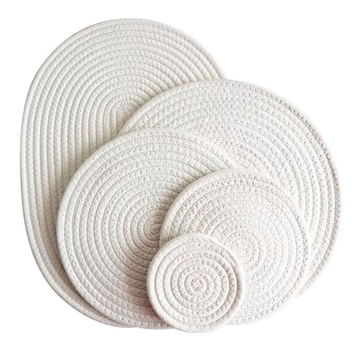 Lot De 6 Sets De Table Ronds Tissés Ronds (11cm)