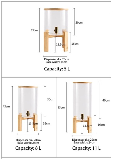 Fontaine avec support en bois (taille: 11L)