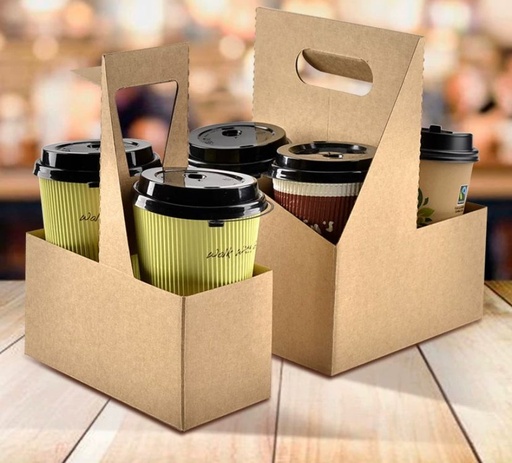 Box porte goblet kraft en 2 compartiments