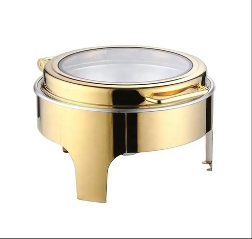 Chafing ronde couvercle plate capacité moyenne (6.5L) avec fenêtre 