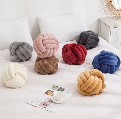 Coussin rond à noeud 22cm 