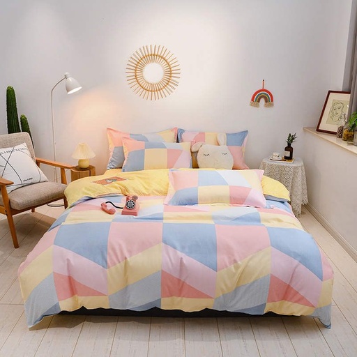 Ensemble drap en coton pour lit de 2,0 mètres quatre pièces 