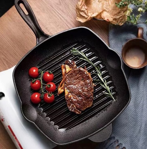 Poêle grillade  en fonte sans revêtement Top qualité 