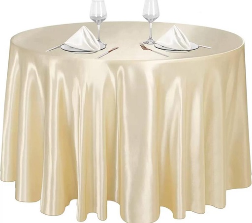 Grandes Nappes Rondes en Satin Lisse, Hôtel, Restaurant, Bonne Qualité (Diamètre 2m28)